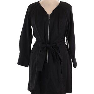 NWT Elizabeth and James Black Belted 3/4 Zip Rayon Blend Shirt Dress Size XL